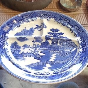 Blue and White Porcelain Dinner Plate